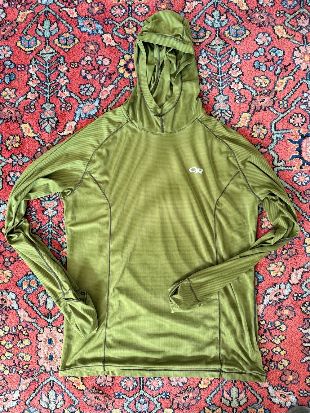 Outdoor Research Olive Green Lightweight Hooded Performance Shirt